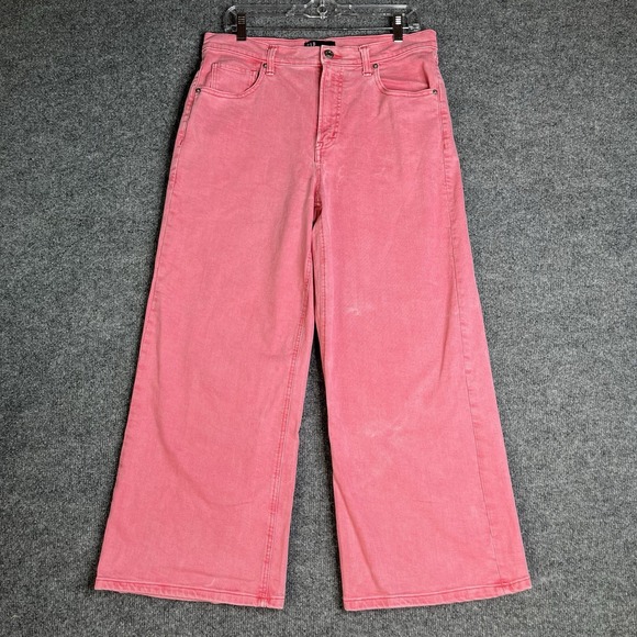 GAP Denim - Gap Denim High Rise Wide Leg Crop Jeans Women Size 10/30R Pink Chic
